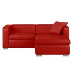 Ecksofa Bolsena II Echtleder Rot - Longchair davorstehend rechts