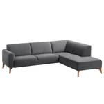 Ecksofa Bora II Webstoff Webstoff Anda II: Grau - Ottomane davorstehend rechts