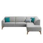 Ecksofa Bora II Webstoff Webstoff Anda II: Silber - Ottomane davorstehend rechts