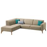 Ecksofa Bora II Webstoff Webstoff Milan: Beige - Ottomane davorstehend links