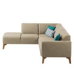 Ecksofa Bora II Webstoff Webstoff Milan: Beige - Ottomane davorstehend links