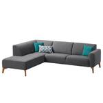 Ecksofa Bora II Webstoff Webstoff Anda II: Grau - Ottomane davorstehend links