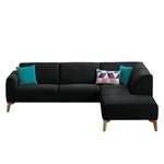 Ecksofa Bora II Webstoff Webstoff Saia: Anthrazit - Ottomane davorstehend rechts