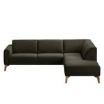 Ecksofa Bora II Webstoff Webstoff Saia: Schwarz-Braun - Ottomane davorstehend rechts