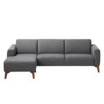 Ecksofa Bora II Webstoff Webstoff Anda II: Grau - Longchair davorstehend links