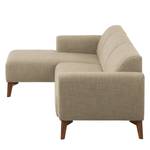 Hoekbank Bora II geweven stof Geweven stof Milan: Beige - Longchair vooraanzicht links