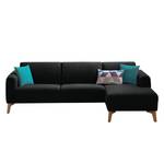 Ecksofa Bora II Webstoff Webstoff Saia: Anthrazit - Longchair davorstehend rechts