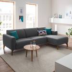 Ecksofa Bora II Webstoff Webstoff Anda II: Grau - Longchair davorstehend links