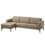 Ecksofa Bora II Webstoff Webstoff Milan: Grau-Braun - Longchair davorstehend links