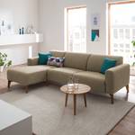 Ecksofa Bora II Webstoff Webstoff Milan: Grau-Braun - Longchair davorstehend links