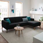 Ecksofa Bora II Webstoff Webstoff Saia: Anthrazit - Longchair davorstehend rechts