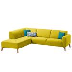 Ecksofa Bora II Webstoff Webstoff Milan: Gelb - Ottomane davorstehend links