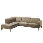 Ecksofa Bora II Webstoff Webstoff Milan: Grau-Braun - Ottomane davorstehend links