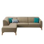 Ecksofa Bora II Webstoff Webstoff Milan: Grau-Braun - Ottomane davorstehend links