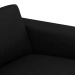 Ecksofa Bora Echtleder Echtleder Neka: Schwarz - Longchair davorstehend links - Edelstahl