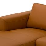 Ecksofa Bora Echtleder Echtleder Neka: Cognac - Longchair davorstehend links - Edelstahl