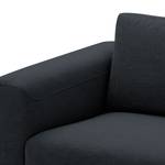 Ecksofa Bora Webstoff Webstoff Saia: Anthrazit - Longchair davorstehend links - Edelstahl