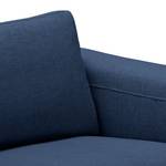 Ecksofa Bora Webstoff Webstoff Anda II: Blau - Longchair davorstehend links - Eiche