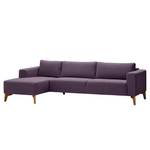 Ecksofa Bora Webstoff Webstoff Anda II: Violett - Longchair davorstehend links - Eiche