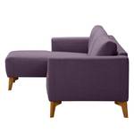 Ecksofa Bora Webstoff Webstoff Anda II: Violett - Longchair davorstehend links - Eiche