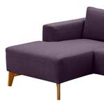 Ecksofa Bora Webstoff Webstoff Anda II: Violett - Longchair davorstehend links - Eiche