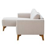 Ecksofa Bora Webstoff Webstoff Saia: Beige - Longchair davorstehend links - Eiche