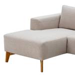 Ecksofa Bora Webstoff Webstoff Saia: Beige - Longchair davorstehend links - Eiche