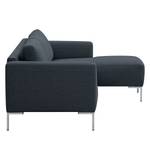 Ecksofa Bora Webstoff Webstoff Anda II: Grau - Longchair davorstehend rechts - Edelstahl