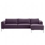 Ecksofa Bora Webstoff Webstoff Anda II: Violett - Longchair davorstehend rechts - Edelstahl