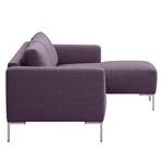 Ecksofa Bora Webstoff Webstoff Anda II: Violett - Longchair davorstehend rechts - Edelstahl