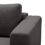 Ecksofa Bora Webstoff Webstoff Anda II: Anthrazit - Longchair davorstehend rechts - Eiche