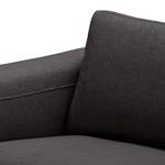 Ecksofa Bora Webstoff Webstoff Anda II: Anthrazit - Longchair davorstehend rechts - Eiche