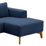 Ecksofa Bora Webstoff Webstoff Anda II: Blau - Longchair davorstehend rechts - Eiche