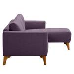 Ecksofa Bora Webstoff Webstoff Anda II: Violett - Longchair davorstehend rechts - Eiche