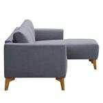 Ecksofa Bora Webstoff Webstoff Milan: Anthrazit - Longchair davorstehend rechts - Eiche