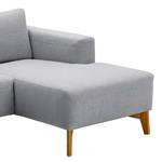 Ecksofa Bora Webstoff Webstoff Saia: Hellgrau - Longchair davorstehend rechts - Eiche