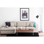 Ecksofa Boston (mit Schlaffunktion) Webstoff - Stoff Dara: Beige - Longchair davorstehend links