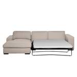 Ecksofa Boston (mit Schlaffunktion) Webstoff - Stoff Dara: Beige - Longchair davorstehend links