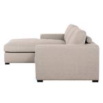 Gestoffeerd bed Tiberio geweven stof - Stof Dara: Beige - Longchair vooraanzicht links