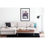 Ecksofa Boston (mit Schlaffunktion) Webstoff - Stoff Valura: Beige - Longchair davorstehend links