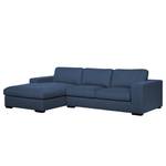 Ecksofa Boston (mit Schlaffunktion) Webstoff - Stoff Valura: Blau - Longchair davorstehend links