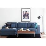 Ecksofa Boston (mit Schlaffunktion) Webstoff - Stoff Valura: Blau - Longchair davorstehend links