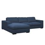 Ecksofa Boston (mit Schlaffunktion) Webstoff - Stoff Valura: Blau - Longchair davorstehend links