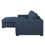 Ecksofa Boston (mit Schlaffunktion) Webstoff - Stoff Valura: Blau - Longchair davorstehend links