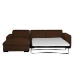 Ecksofa Boston (mit Schlaffunktion) Webstoff - Stoff Valura: Braun - Longchair davorstehend links