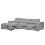 Ecksofa Boston (mit Schlaffunktion) Webstoff - Stoff Valura: Grau - Longchair davorstehend links