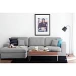 Ecksofa Boston (mit Schlaffunktion) Webstoff - Stoff Valura: Grau - Longchair davorstehend links