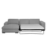 Ecksofa Boston (mit Schlaffunktion) Webstoff - Stoff Valura: Grau - Longchair davorstehend links