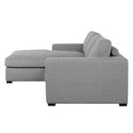 Ecksofa Boston (mit Schlaffunktion) Webstoff - Stoff Valura: Grau - Longchair davorstehend links