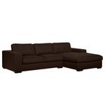 Ecksofa Boston (mit Schlaffunktion) Webstoff - Stoff Dara: Braun - Longchair davorstehend rechts